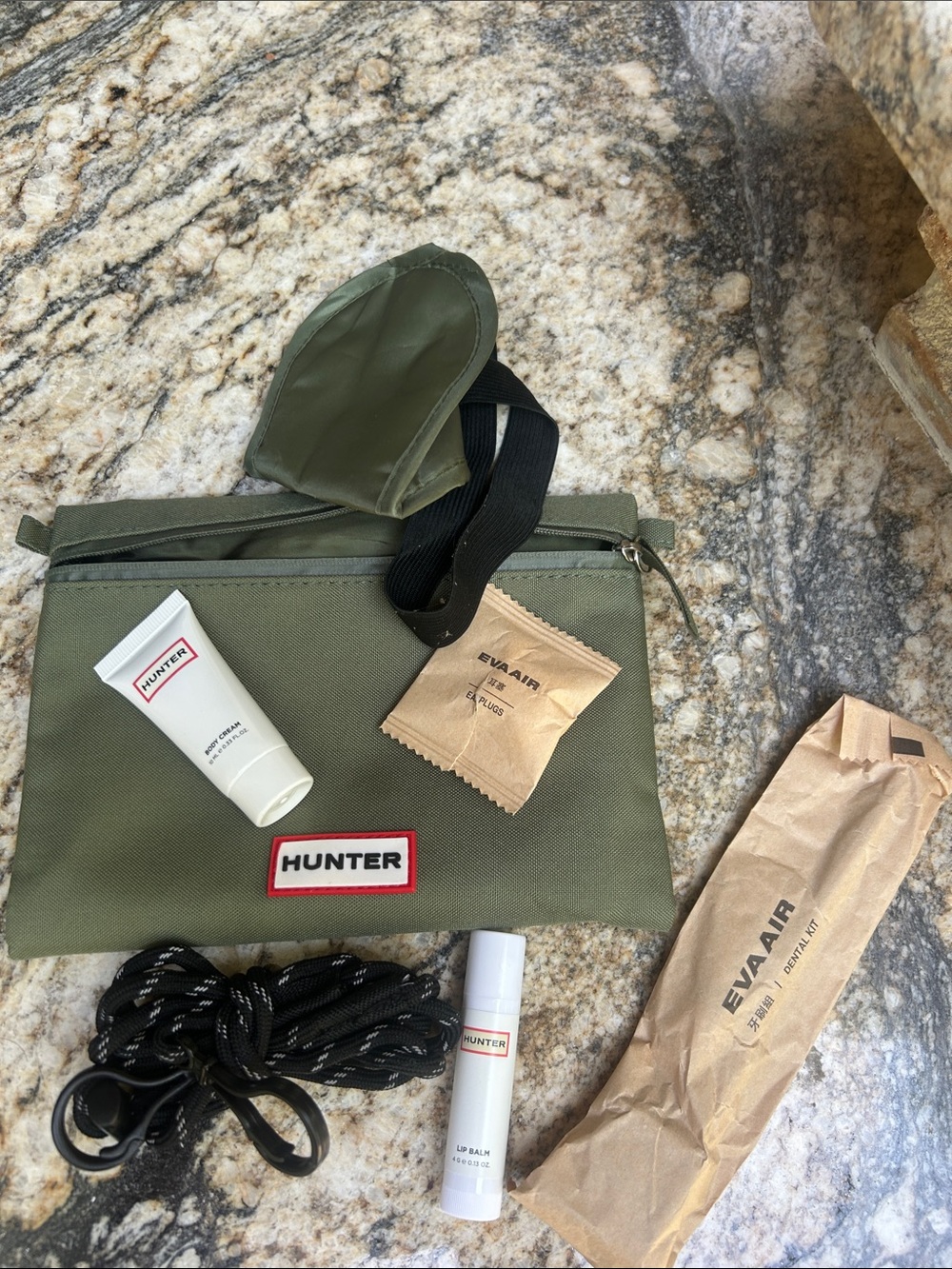 Hunter X Eva Air Olive cosmetic/ toiletries zip Bag